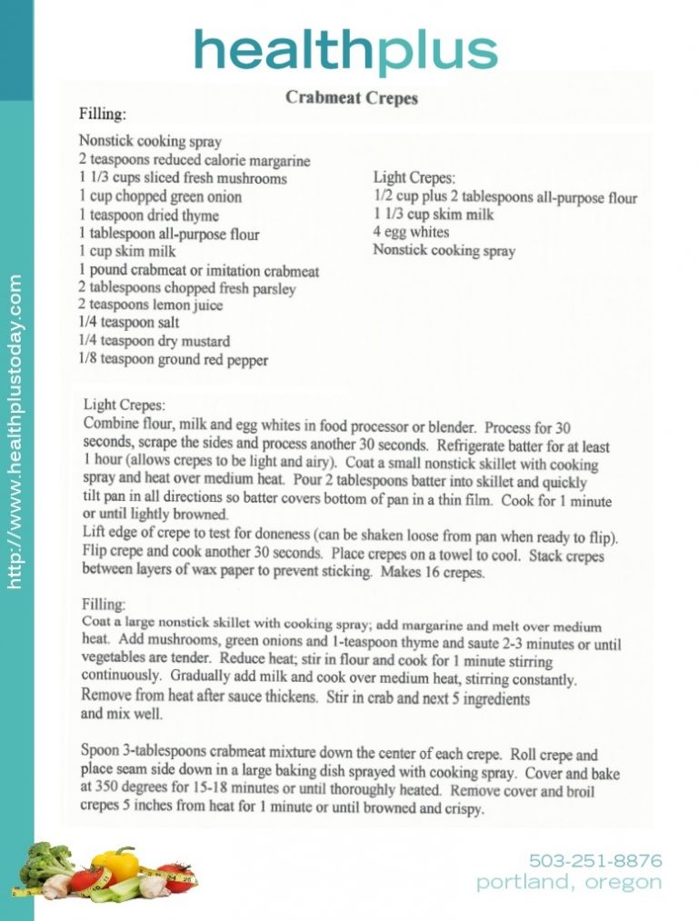 Crabmeat Crepes Health Plus