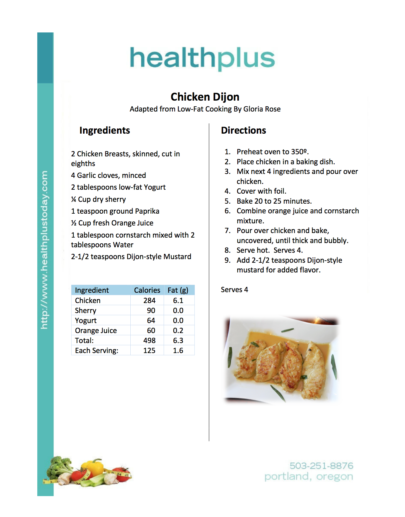 Chicken Dijon Health Plus