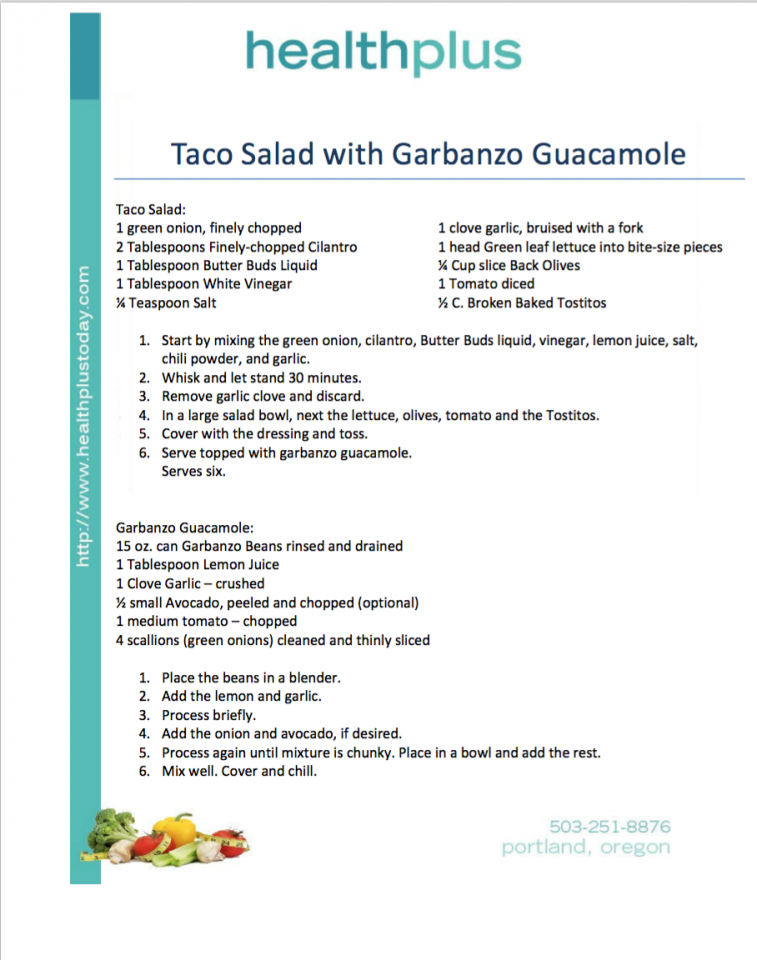 Taco Salad with Garbanzo Guacamole