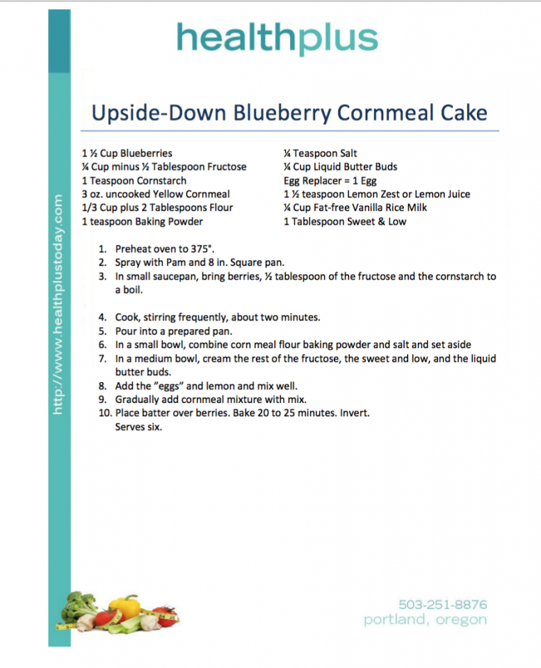 Upside-Down Blueberry Cornmeal Cake